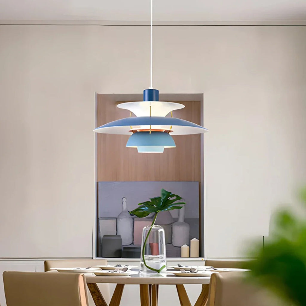 Contemporary Layered Metal Pendant Light