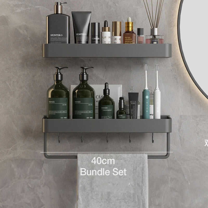 Bathroom Wall Shelf Water-Resistant Material | Modern Minimalist Style | Organizes Toiletries and Towels within Reach