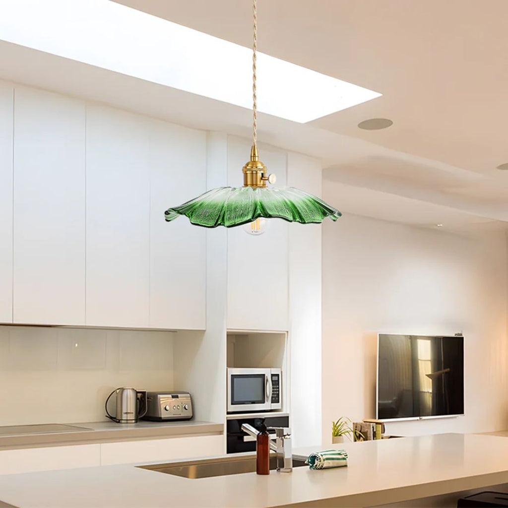 Flower Shaped Glass Pendant Lamp – Sculptural Romantic Warm Glow Design