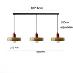 Triple Glass Pendant Lamp – Retro Inspired Colorful Dining Table Design