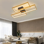 Modern Rectangle Ceiling Light Metal and Silica Gel | Dimmable LED Lighting for Living Room and Bedroom | 10-15㎡ Coverage