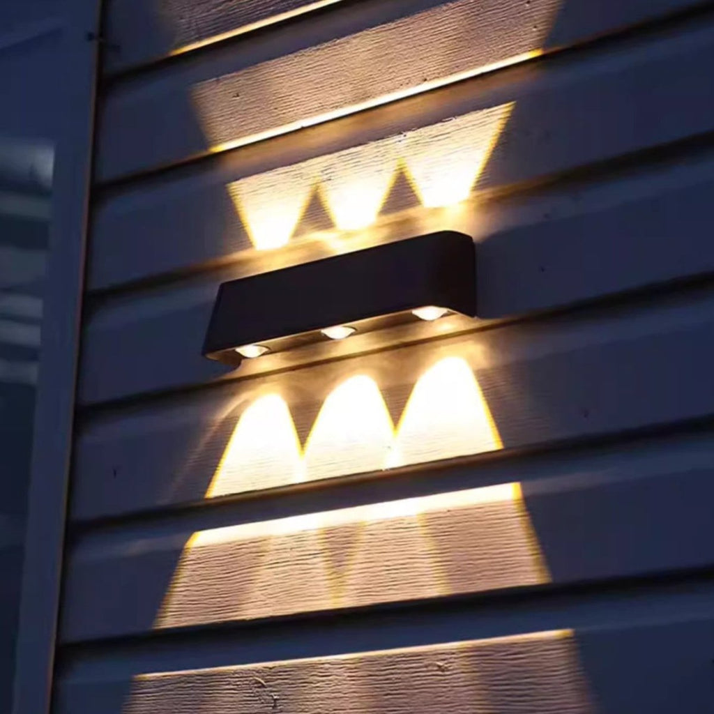 Solar LED Wall Light Aluminium | IP65 Waterproof | 10m Up and Down Lighting Distance for Garden and Outdoor Facades