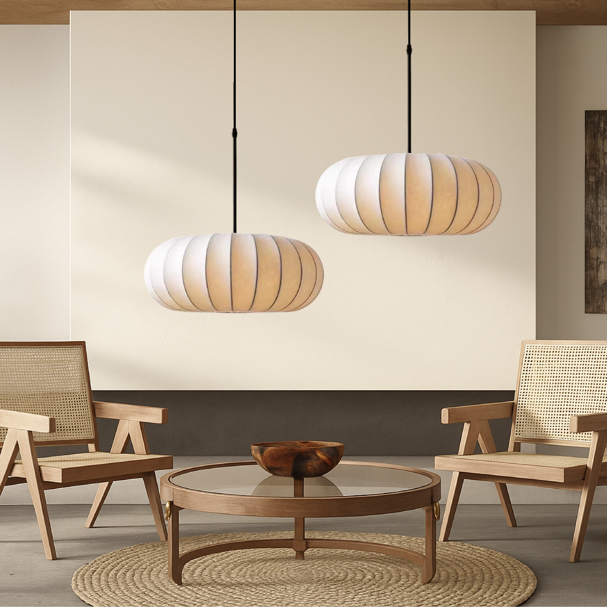 Layered Silk Pendant Lamp – Organic Sculptural Design For High Ceilings