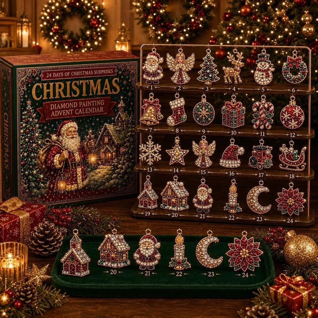24-day Mini Christmas Calendar with Building Blocks, Unique Designs, Buildable Bricks, Includes Hanging Loops, Festive Countdown