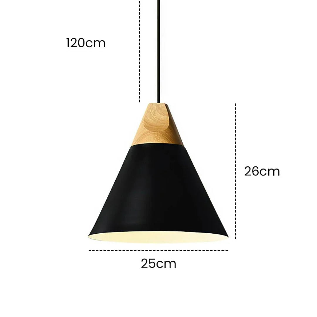 Scandinavian Wood Metal Pendant Light