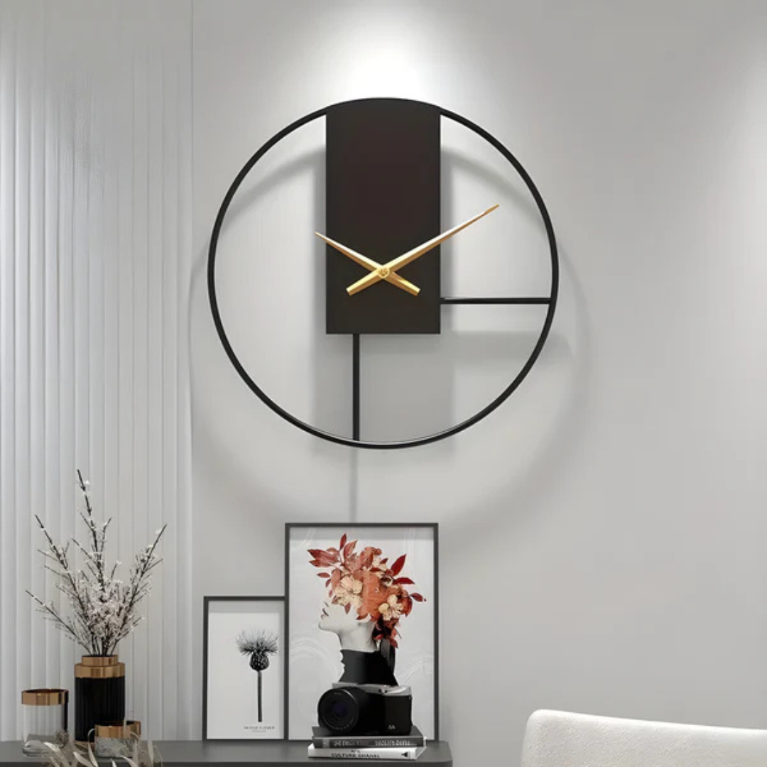 Minimalist Metal Wall Clock Silent Modern Timepiece