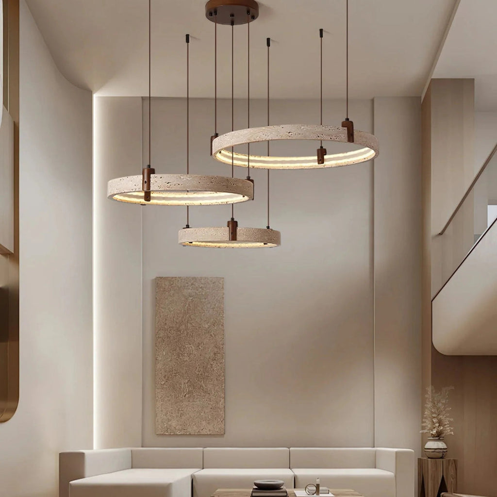Stone Ring Pendant Light