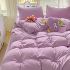 Soft Washed Duvet Cover Set Minimalist Bedding Collection Modern Bedroom Linen Set
