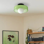 Round Metal Glass Light Fixture