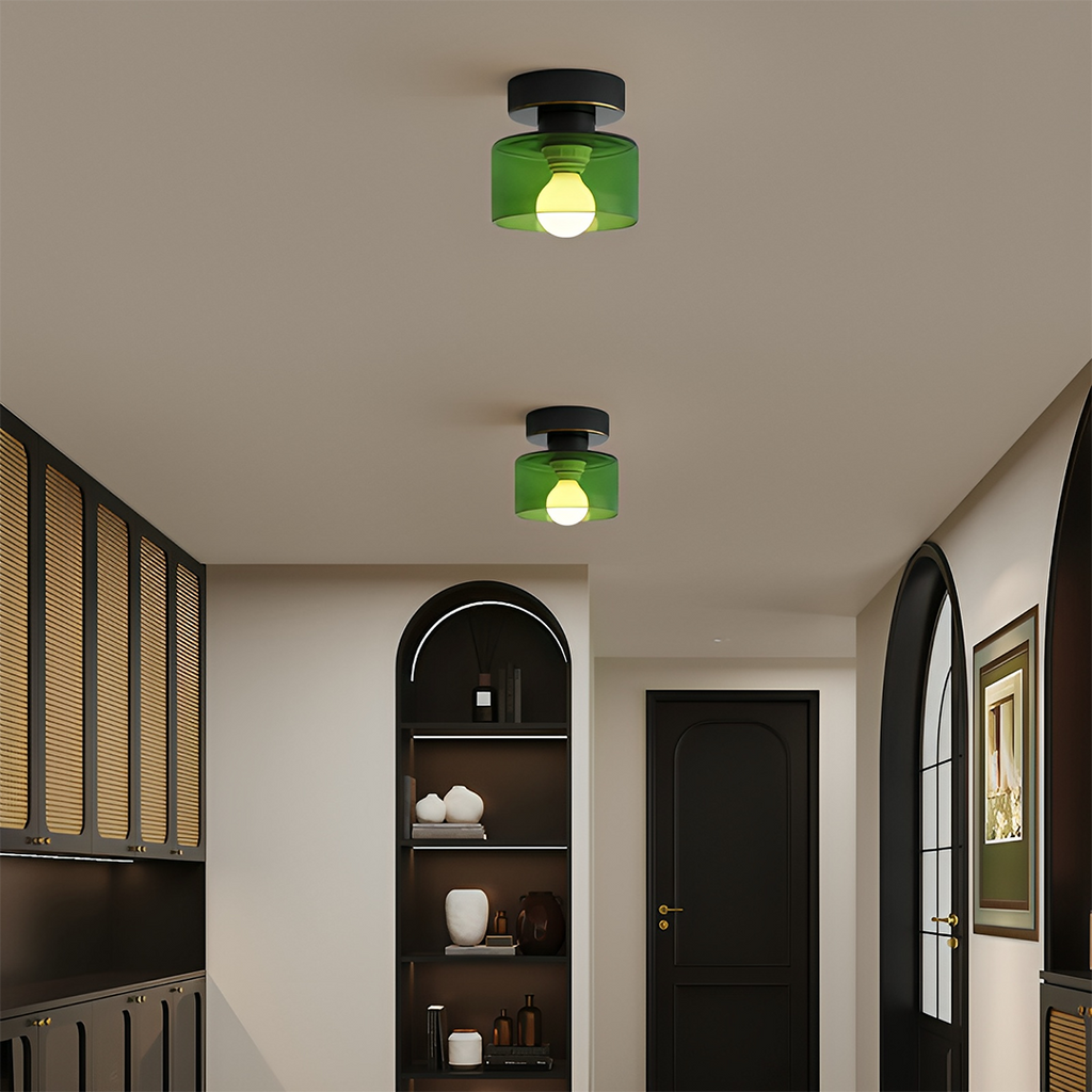 Glass Ceiling Spotlight – Creative Bauhaus Accent Design With Metal Finish