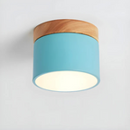 Nordic Wood Accent Ceiling Light Minimalist LED Flush Mount Lamp