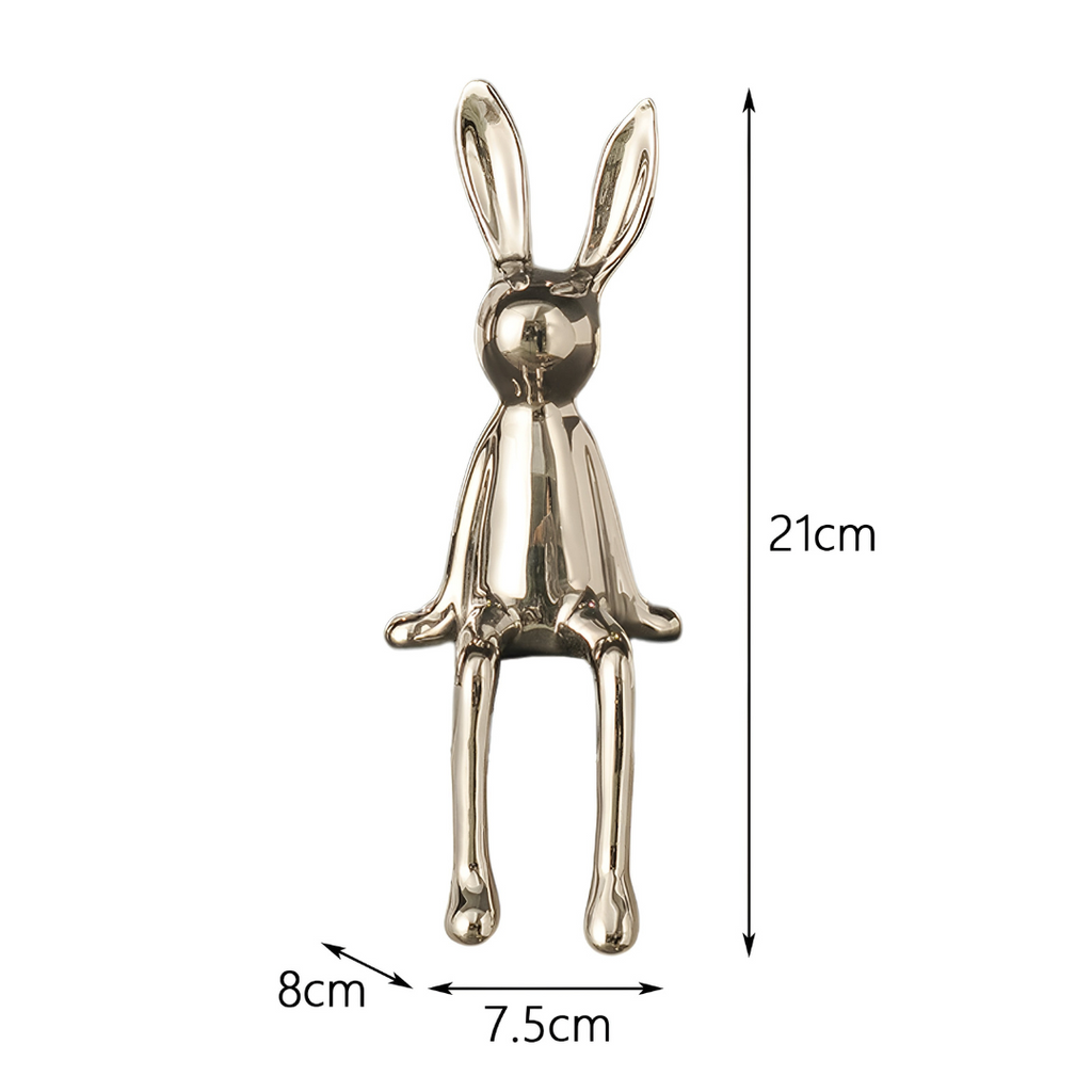 Ceramic Rabbit Figurine Modern Decorative Bunny Sculpture