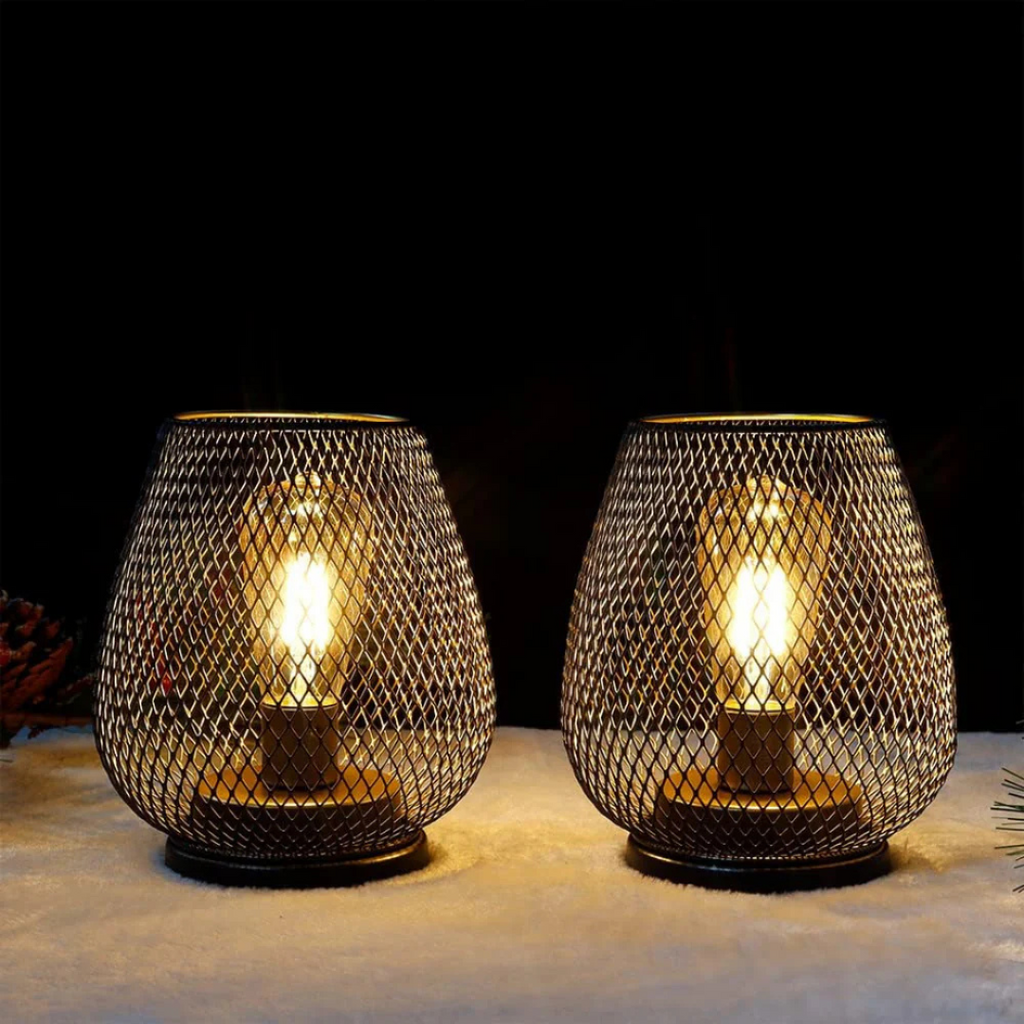 Portable LED Table Lamp Metal | Wireless Battery Operated 3W 300 Lumens | Cordless Warm Light for Indoor and Outdoor Use