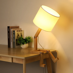 Adjustable Wooden Table Lamp Articulated Desk Light Modern Bedside Reading Lamp