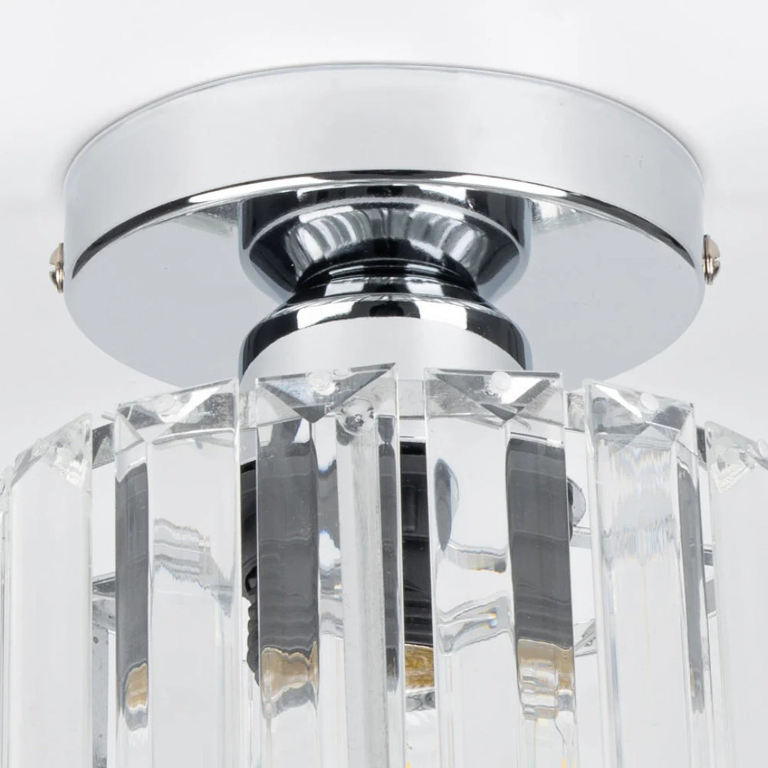 Crystal Metal Cube Ceiling Light