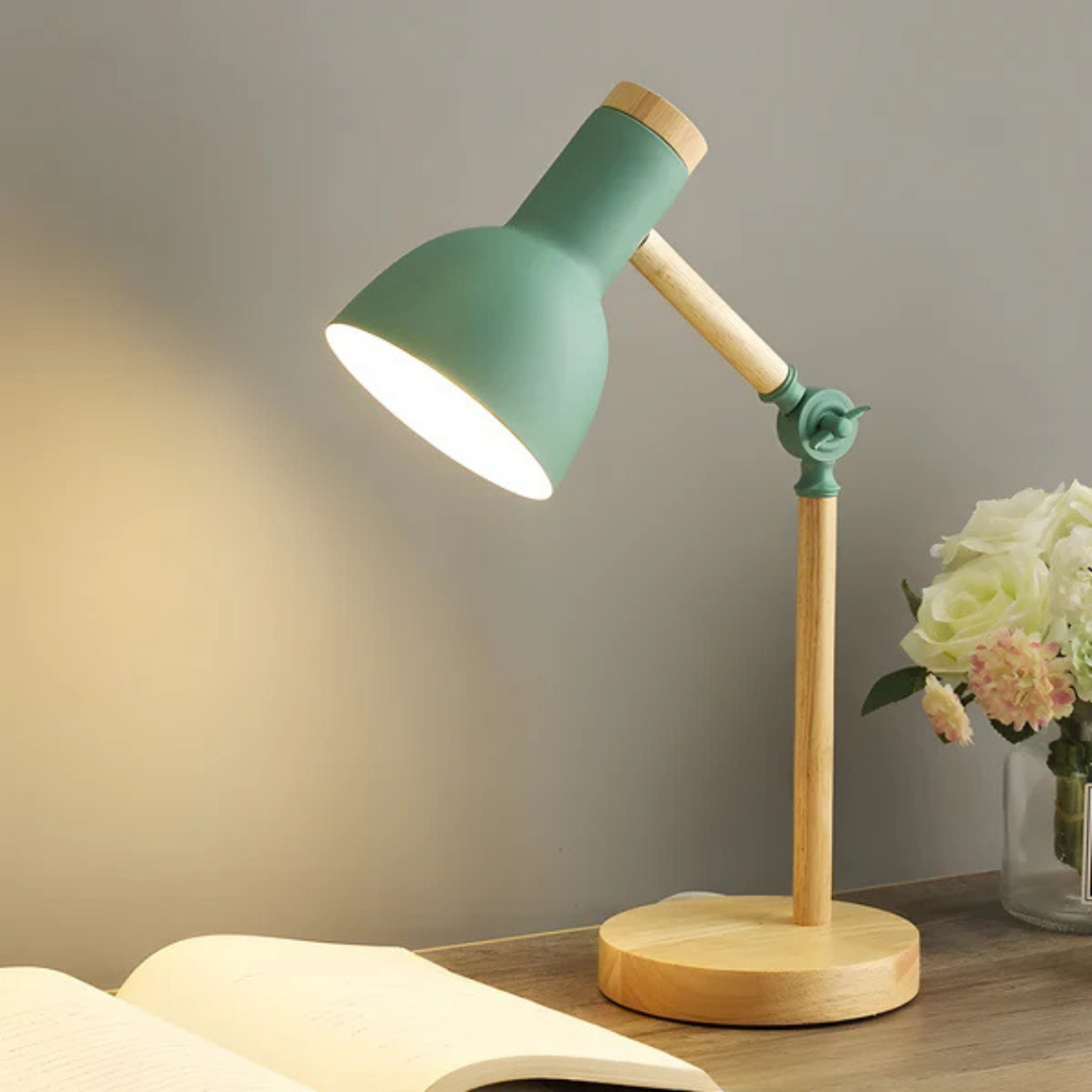 Adjustable Wooden Table Lamp Modern LED Desk Light