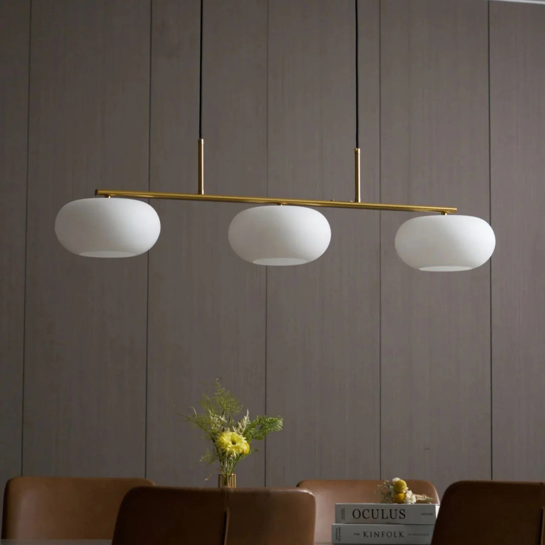 Linear Triple Glass Pendant Light