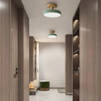 Green Ceiling Lamp – Modern Minimalist Design With Wood And Gold Accents