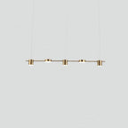 LED Pendant Light Metal Suspension | Modern Cubic Bar with Round Spotlights | 10-15m2 Coverage for Living Room and Bedroom