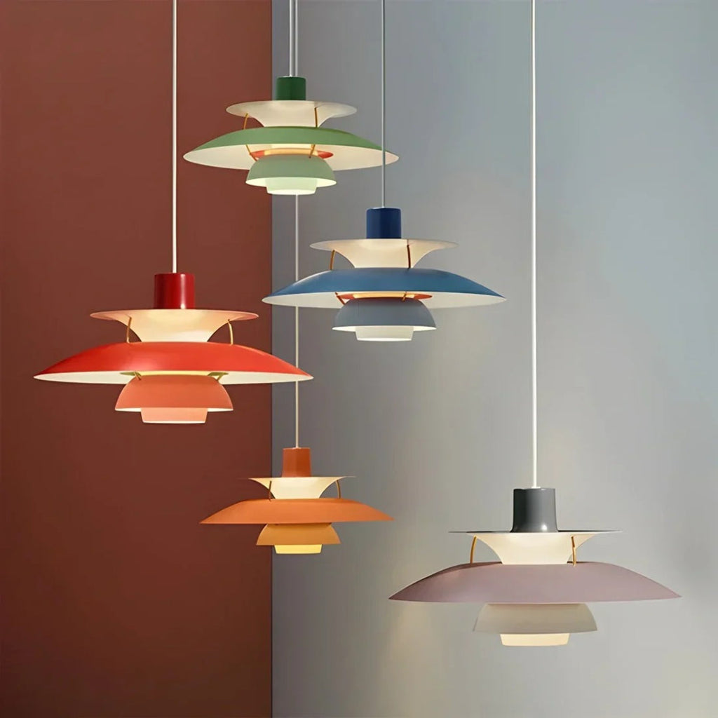 Contemporary Layered Metal Pendant Light