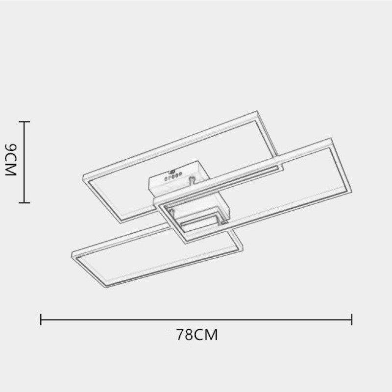 Modern Rectangle Ceiling Light Metal and Silica Gel | Dimmable LED Lighting for Living Room and Bedroom | 10-15㎡ Coverage