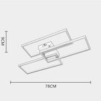 Modern Rectangle Ceiling Light Metal and Silica Gel | Dimmable LED Lighting for Living Room and Bedroom | 10-15㎡ Coverage