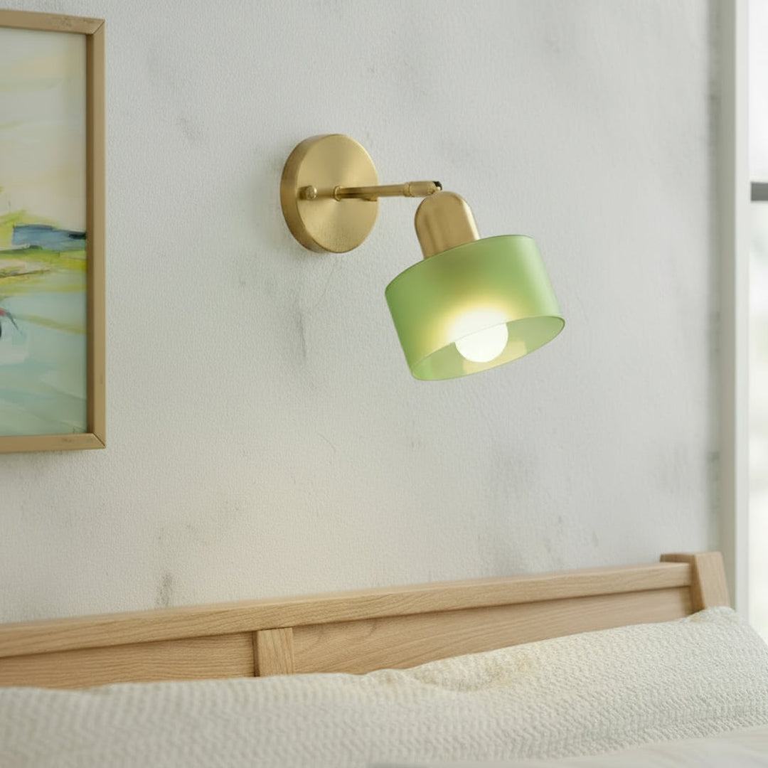 Brass Wall Lamp – Bauhaus Colored Glass Mid Century Design