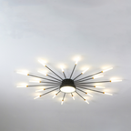 Wesley Plafonnier Feu d'Artifice Linéaire Moderne Noir/Doré - Neutralighting