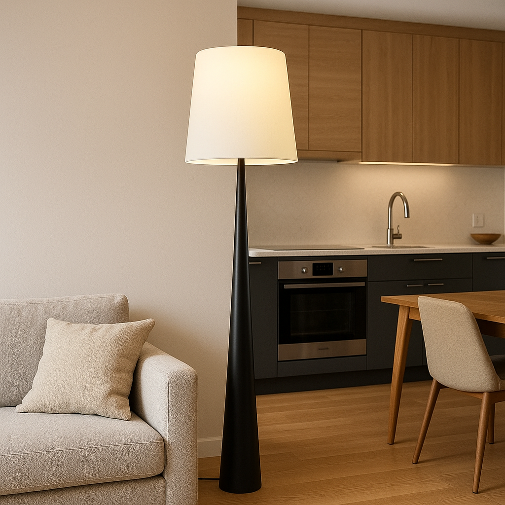 Lysenne – Scandinavian Floor Lamp with Fabric Shade