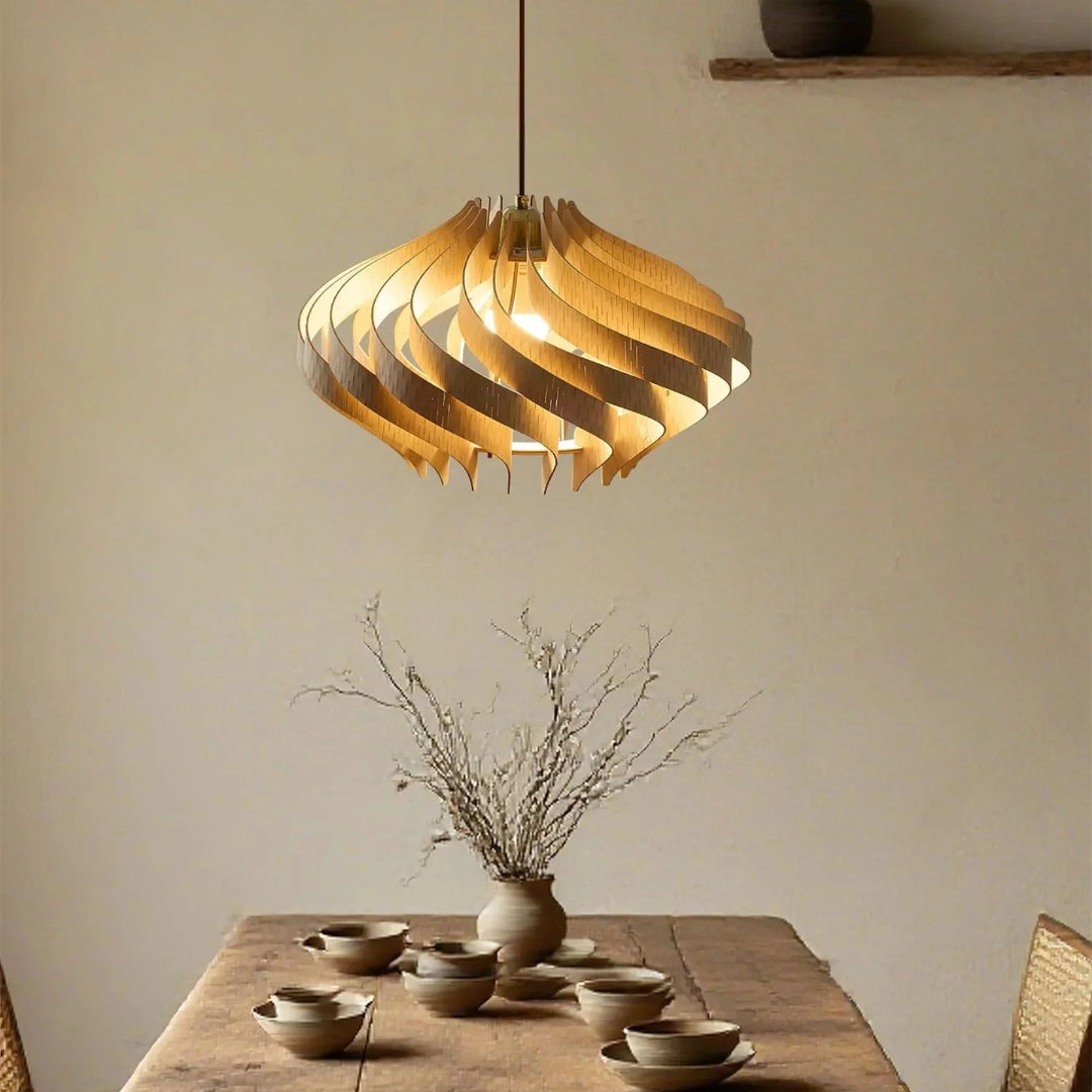 Japandi Wooden Pendant Light
