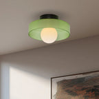 Round Metal Glass Light Fixture