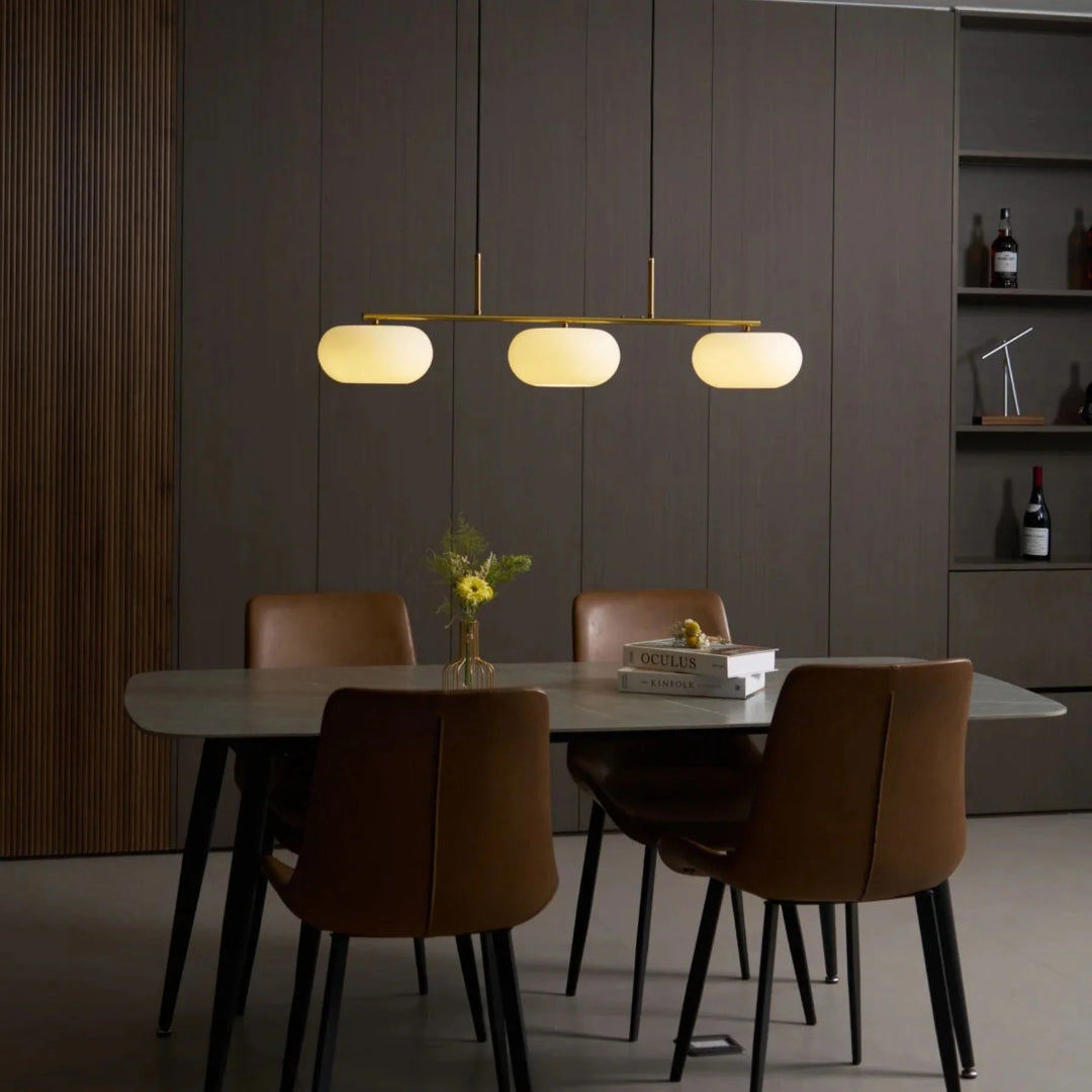 Linear Triple Glass Pendant Light