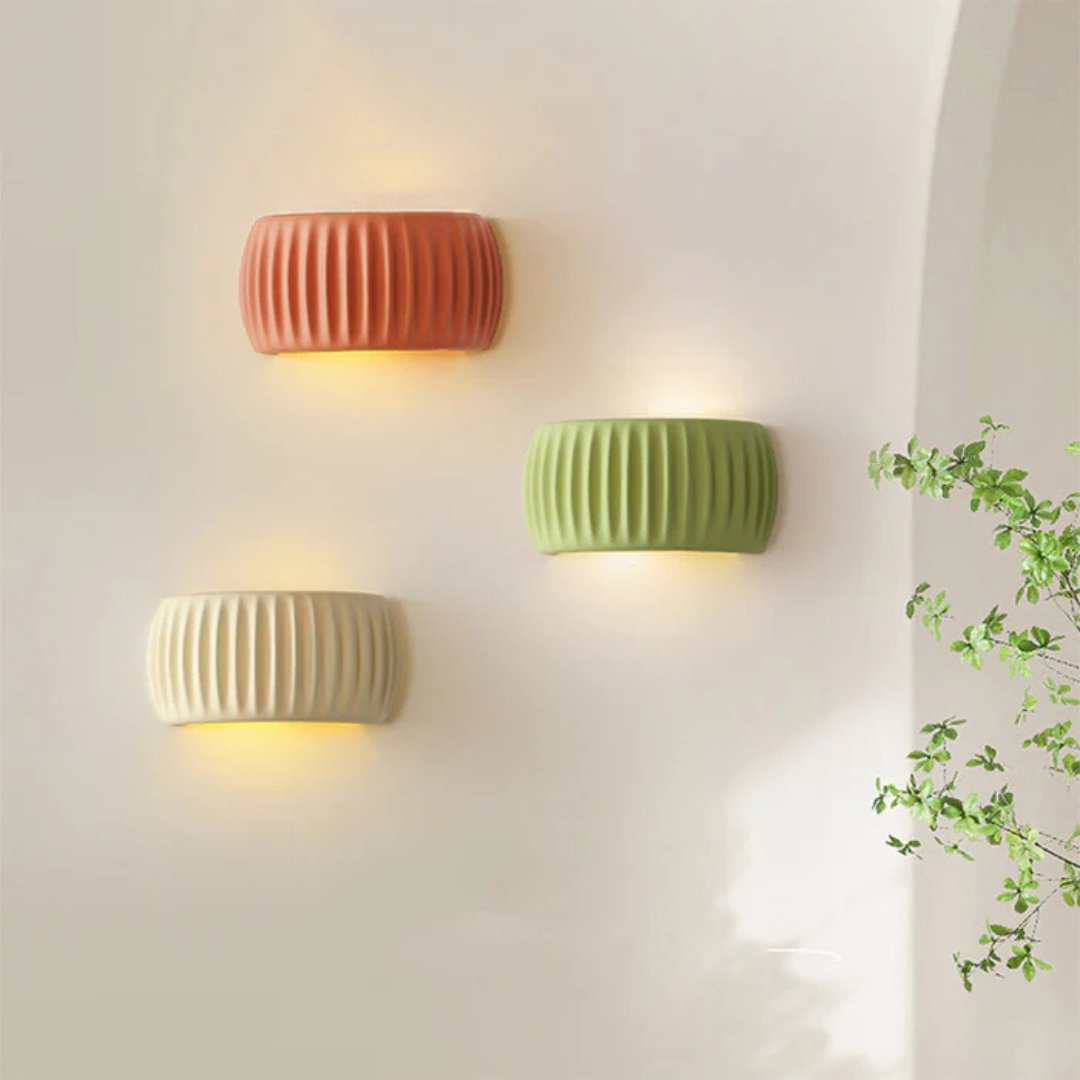 Modern Resin Wall Sconce Ribbed LED Accent Light