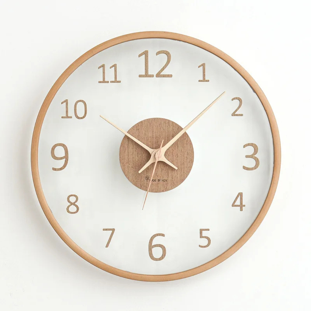 Minimalist Wooden Wall Clock Modern Silent Quartz Timepiece Scandinavian Home Decor