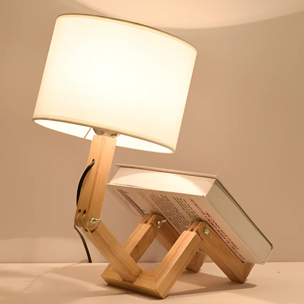 Adjustable Wooden Table Lamp Articulated Desk Light Modern Bedside Reading Lamp