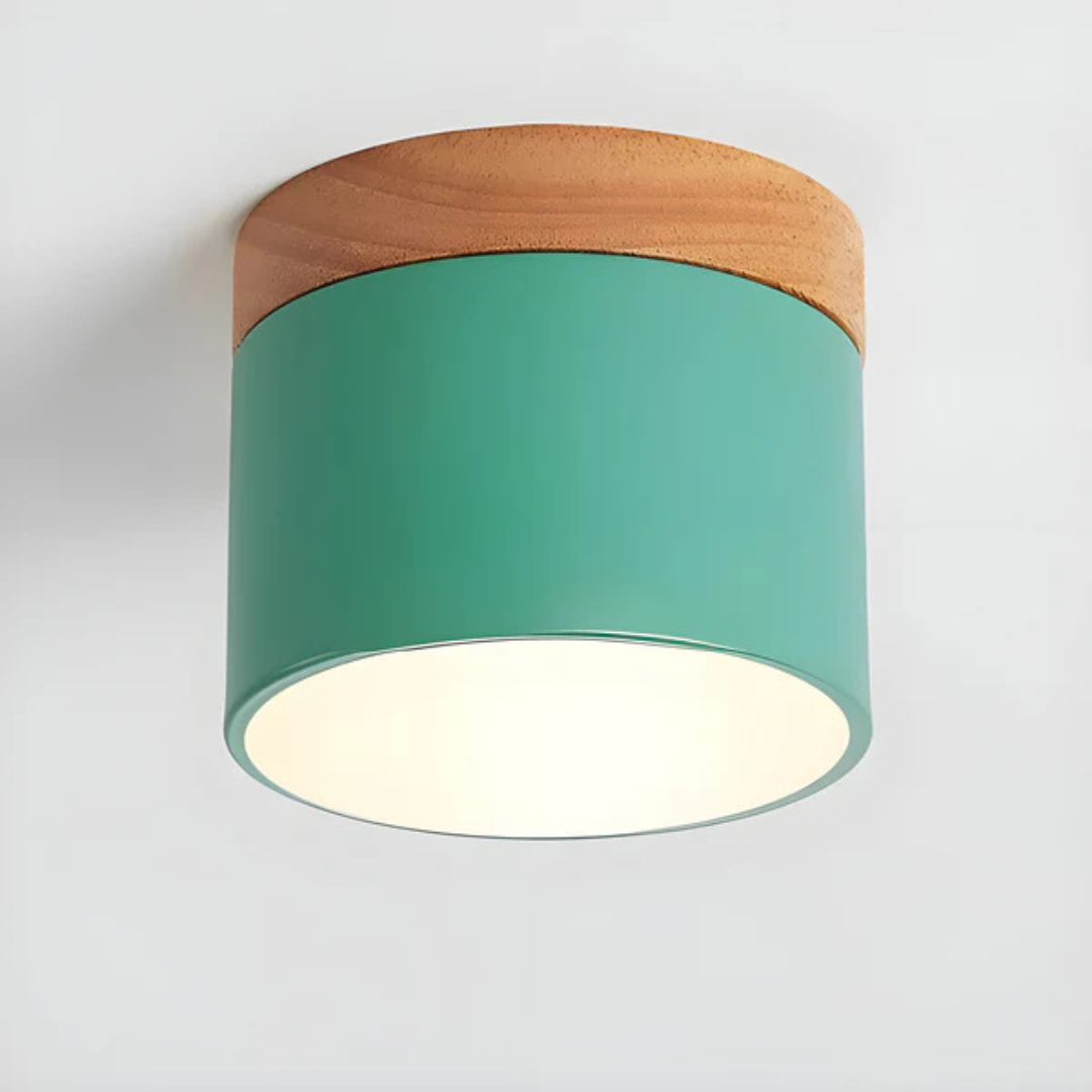 Nordic Wood Accent Ceiling Light Minimalist LED Flush Mount Lamp