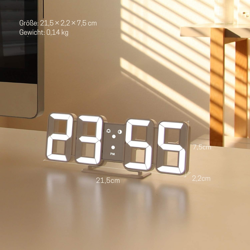 3D LED Digital Wall Clock Plastic | USB Powered 5V 1A | Wall Mounted Illuminated Display for Clear Visibility from Distance