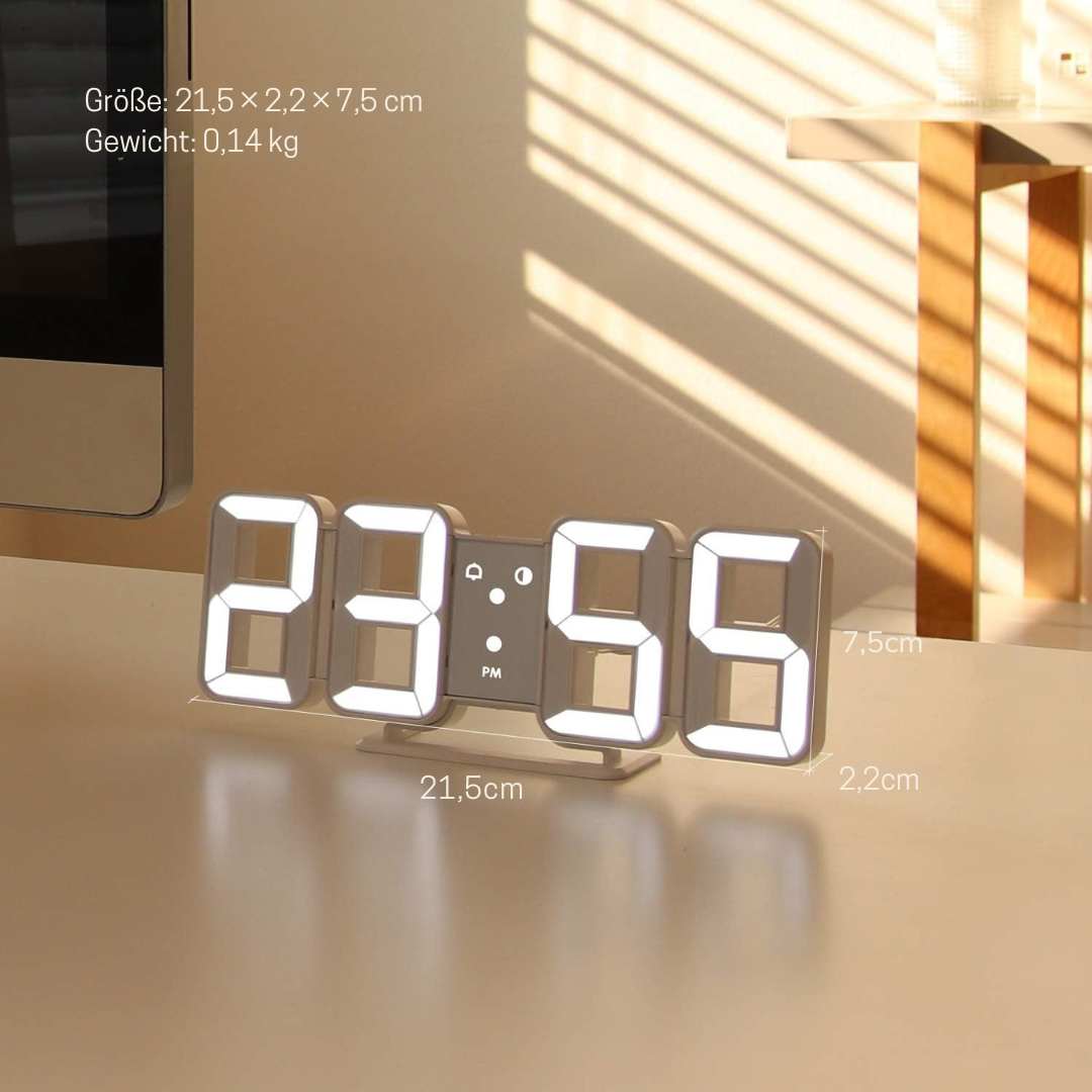 3D LED Digital Wall Clock Plastic | USB Powered 5V 1A | Wall Mounted Illuminated Display for Clear Visibility from Distance