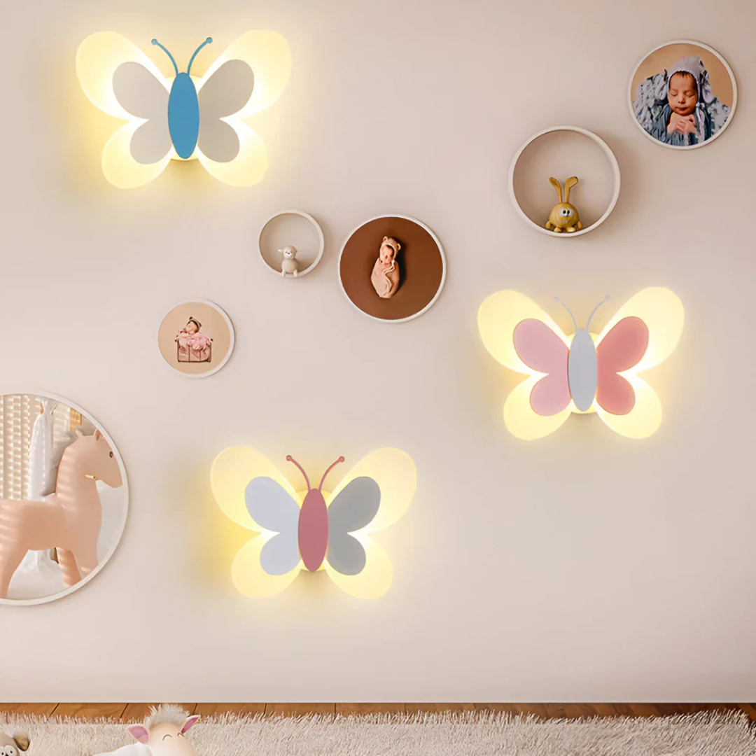 Butterfly LED Wall Light Kids Room Sconce Decorative Bedroom Accent Lamp