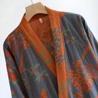 Cotton Waffle Bathrobe | Lightweight Breathable Dressing Gown for Lounging | Soft Jacquard Morning Robe with Pockets
