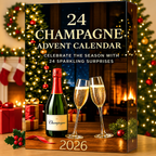 24 Day Champagne Advent Calendar 2026 - Decorative Mini Bottle Countdown Set - Festive Bar Cart Holiday Gift Box for Adults
