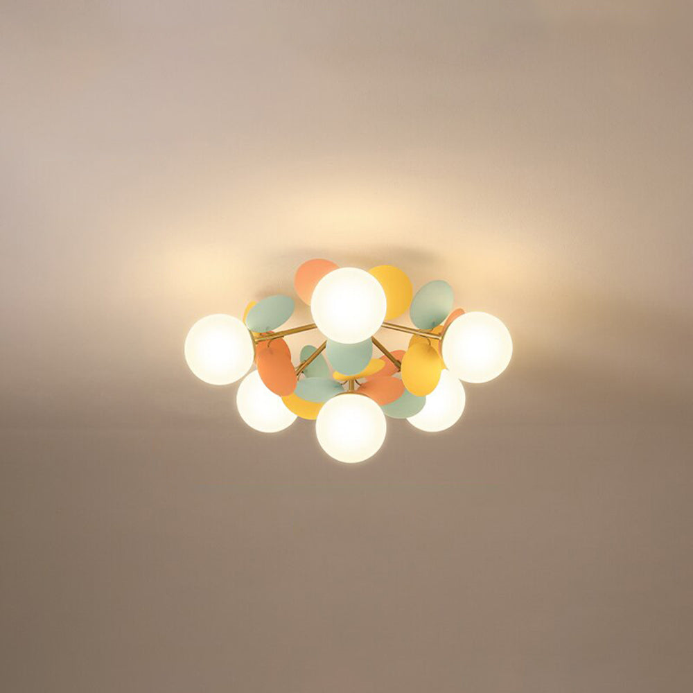 LED Ceiling Light Metal Glass and Acrylic Branch Design | Nature Inspired Style | Modern Botanical Interior Lighting