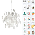 Paper Chandelier Stainless Steel Pendant Light | Customizable DIY Design with A5 Paper Sheets | Multi Pattern Interior Light