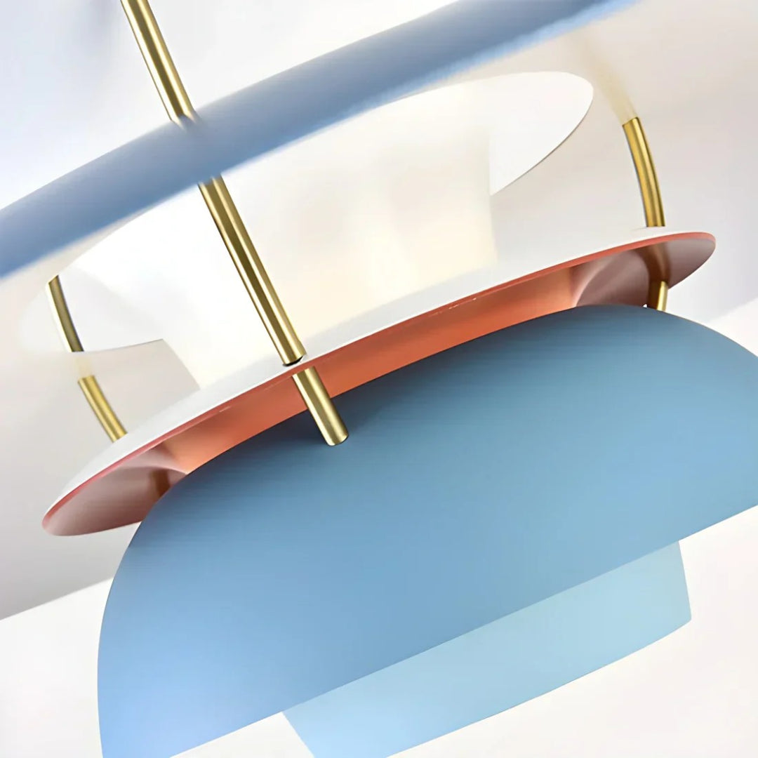 Contemporary Layered Metal Pendant Light
