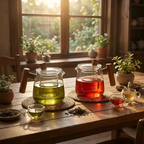 Glass Tea Pot Wooden Handle Borosilicate Brewing Kettle