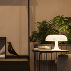 Table Lamp ABS and PS Construction | Retro Mushroom Dome Style | USB-C Powered LED with Three Adjustable Lighting Modes