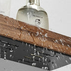 Bathroom Shelf Solid Wood with Drill-Free Adhesive Mounting | Water-Resistant Coating | Space-Saving Wall Storage Rack