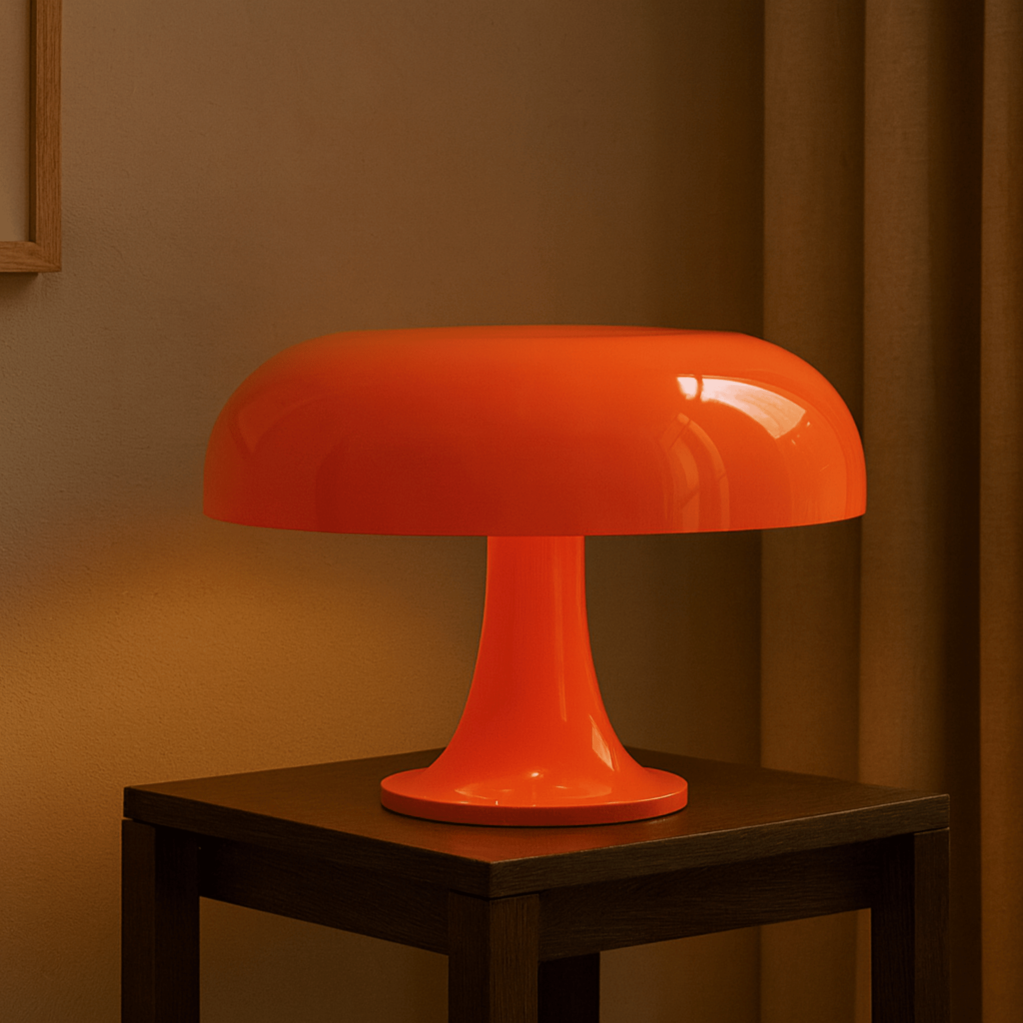 Table Lamp ABS and PS Construction | Retro Mushroom Dome Style | USB-C Powered LED with Three Adjustable Lighting Modes