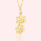 Personalized Pet Paw Print Necklace with Custom Engraved Name - Stainless Steel Memorial Jewelry for Dog and Cat Lovers