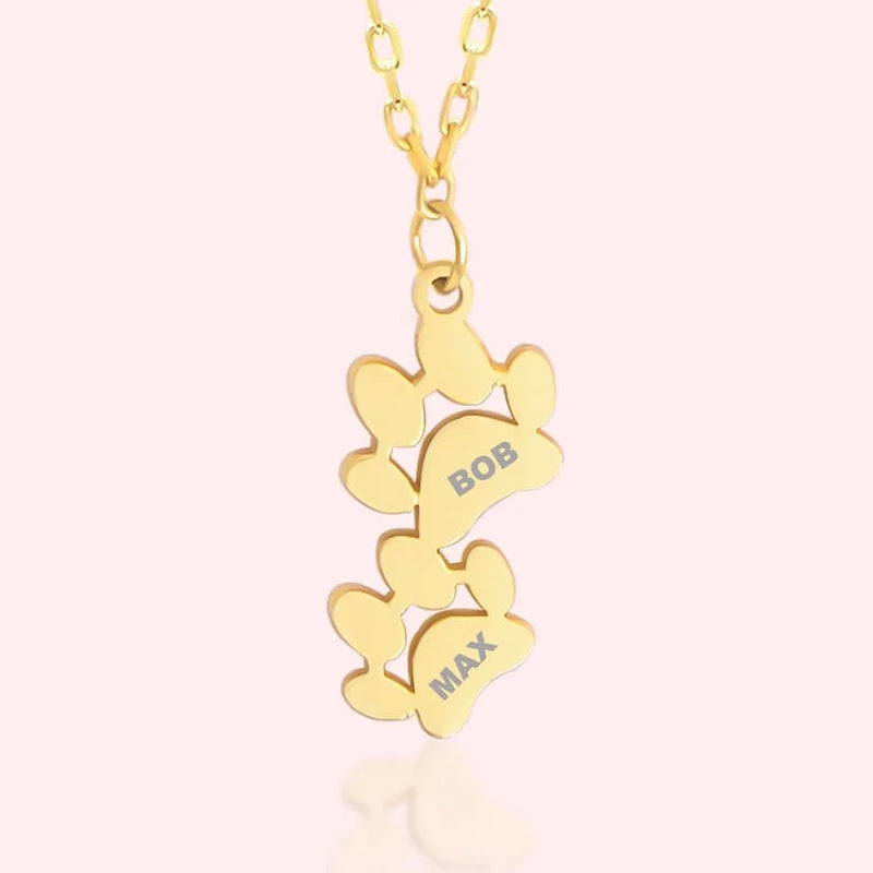 Personalized Pet Paw Print Necklace with Custom Engraved Name - Stainless Steel Memorial Jewelry for Dog and Cat Lovers